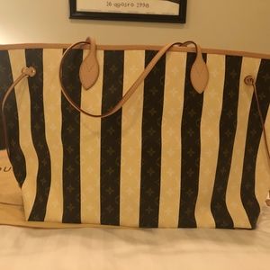Louis Vuitton Cream Rayures Neverfull GM